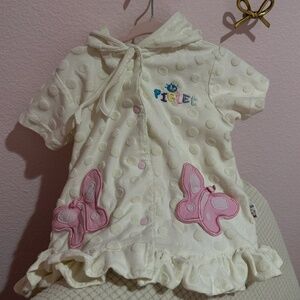 Vintage Winnie the Pooh Piglet Yellow, Pink Butterfly Swim Cover Up